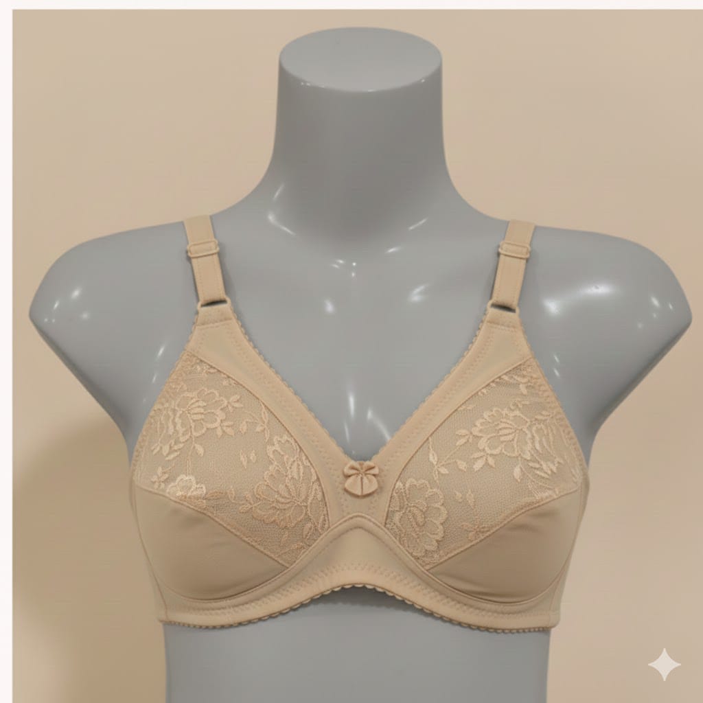 Women’s Pack of 4 Non-Padded Cotton Embroidered Bras – Everyday Comfort