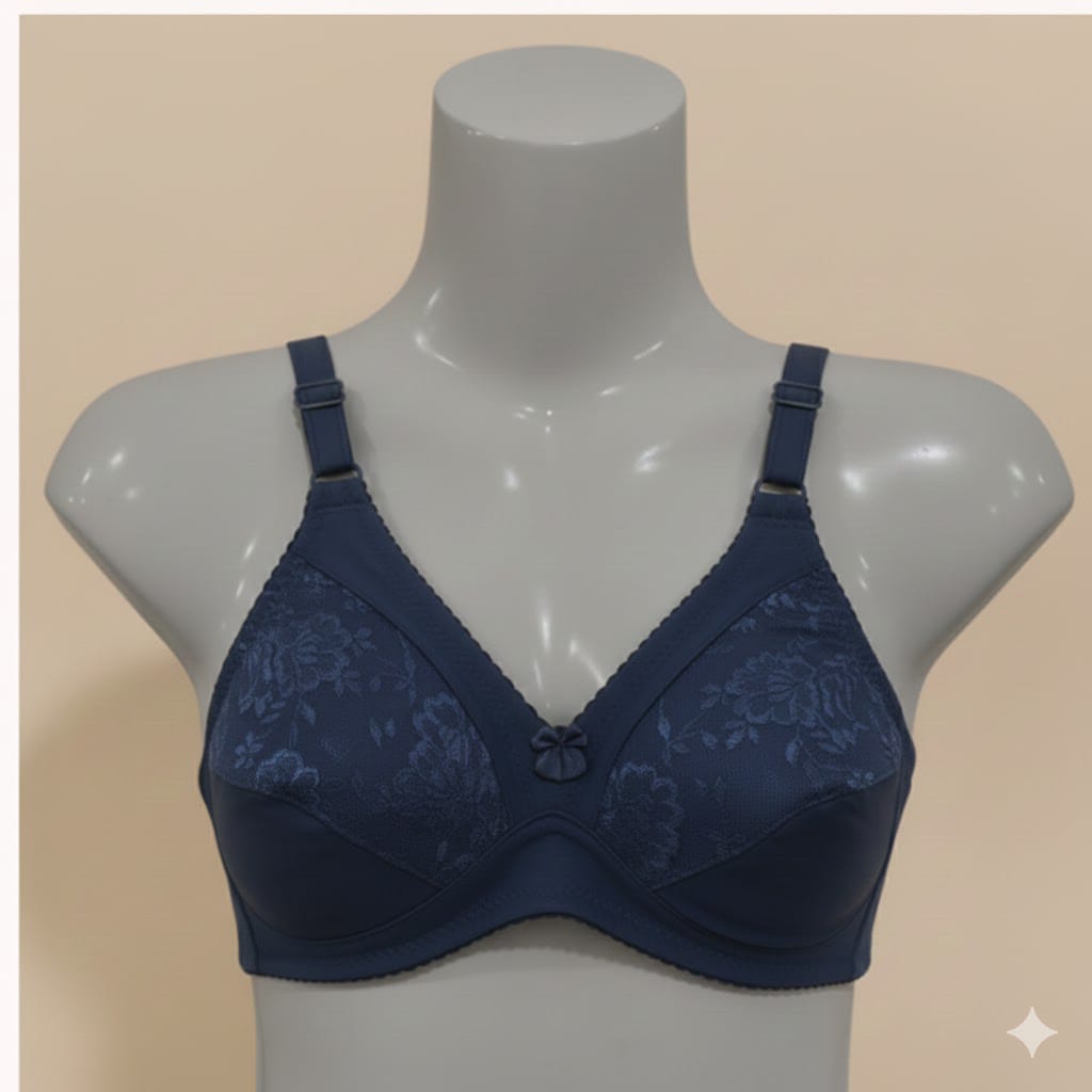 Women’s Pack of 4 Non-Padded Cotton Embroidered Bras – Everyday Comfort