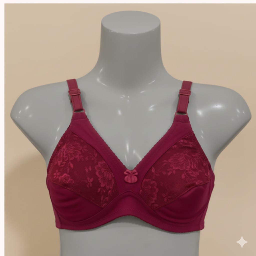 Women’s Pack of 4 Non-Padded Cotton Embroidered Bras – Everyday Comfort